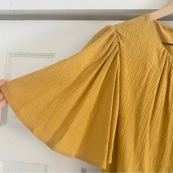 Calvin Klein Mustard new with tags romper with bell sleeves - Picture 7 of 7